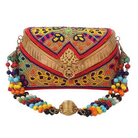 Leave Embroidery Purse & Gold Embossed Purse - Skylexo.com | Be Unique