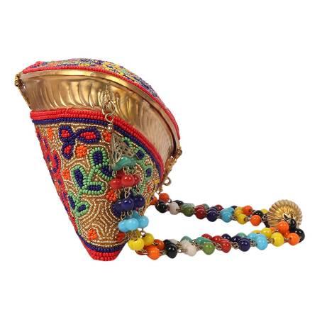 Leave Embroidery Purse & Gold Embossed Purse - Skylexo.com | Be Unique
