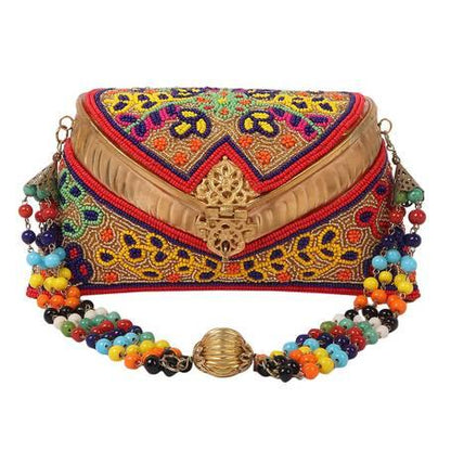 Leave Embroidery Purse & Gold Embossed Purse - Skylexo.com | Be Unique