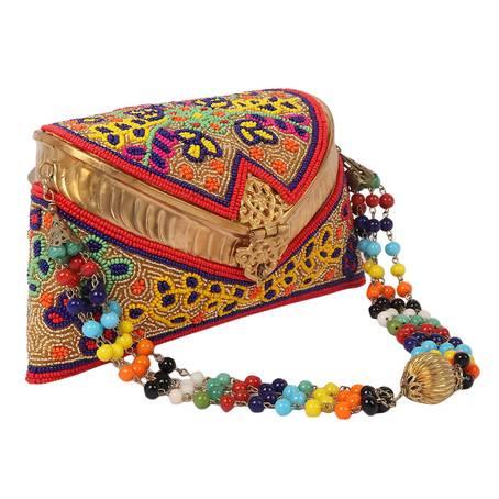 Leave Embroidery Purse & Gold Embossed Purse - Skylexo.com | Be Unique