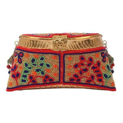 Leave Embroidery Purse & Gold Embossed Purse - Skylexo.com | Be Unique
