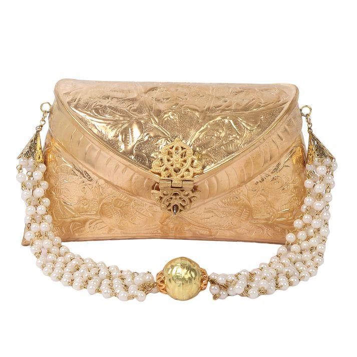 Leave Embroidery Purse & Gold Embossed Purse - Skylexo.com | Be Unique