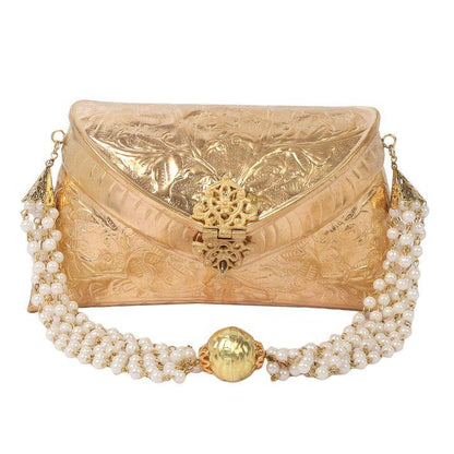 Leave Embroidery Purse & Gold Embossed Purse - Skylexo.com | Be Unique