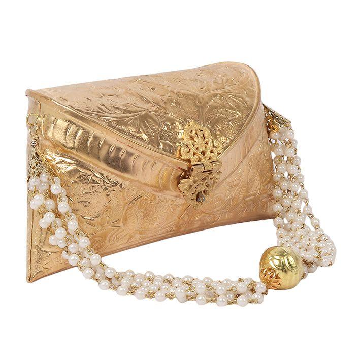 Leave Embroidery Purse & Gold Embossed Purse - Skylexo.com | Be Unique